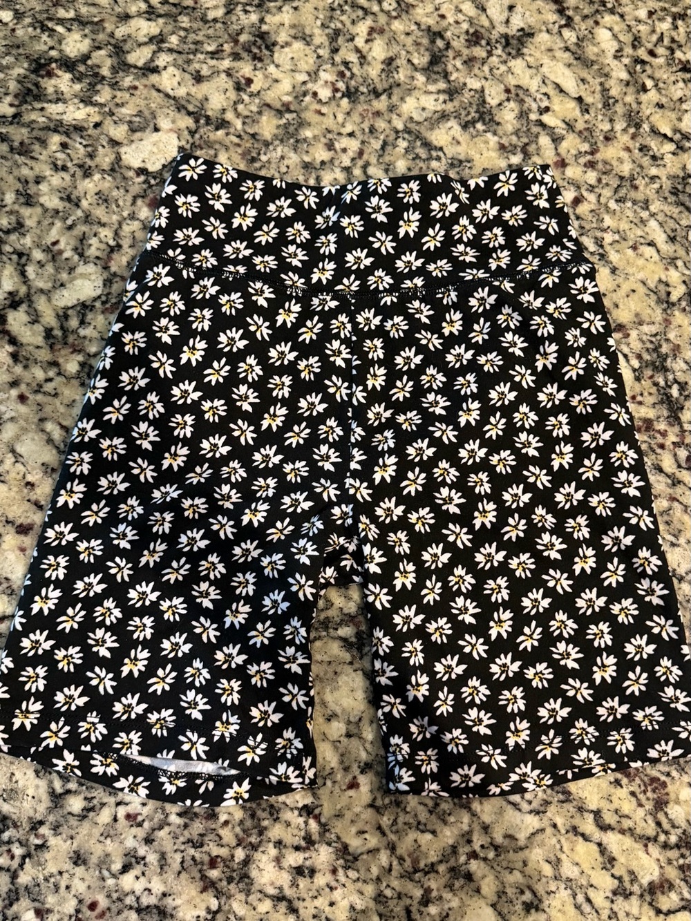 American Eagle Outfitters Black Daisy Print Bike Shorts